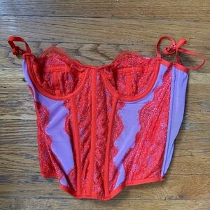 UO Red and Purple Lace Bustier